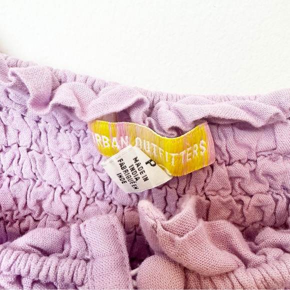 URBAN OUTFITTERS | Chelsea Linen Ruched Cami Crop Tank Top Purple - Picture 7 of 10